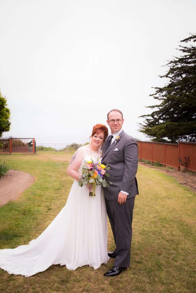 bride and groom at ragged point 